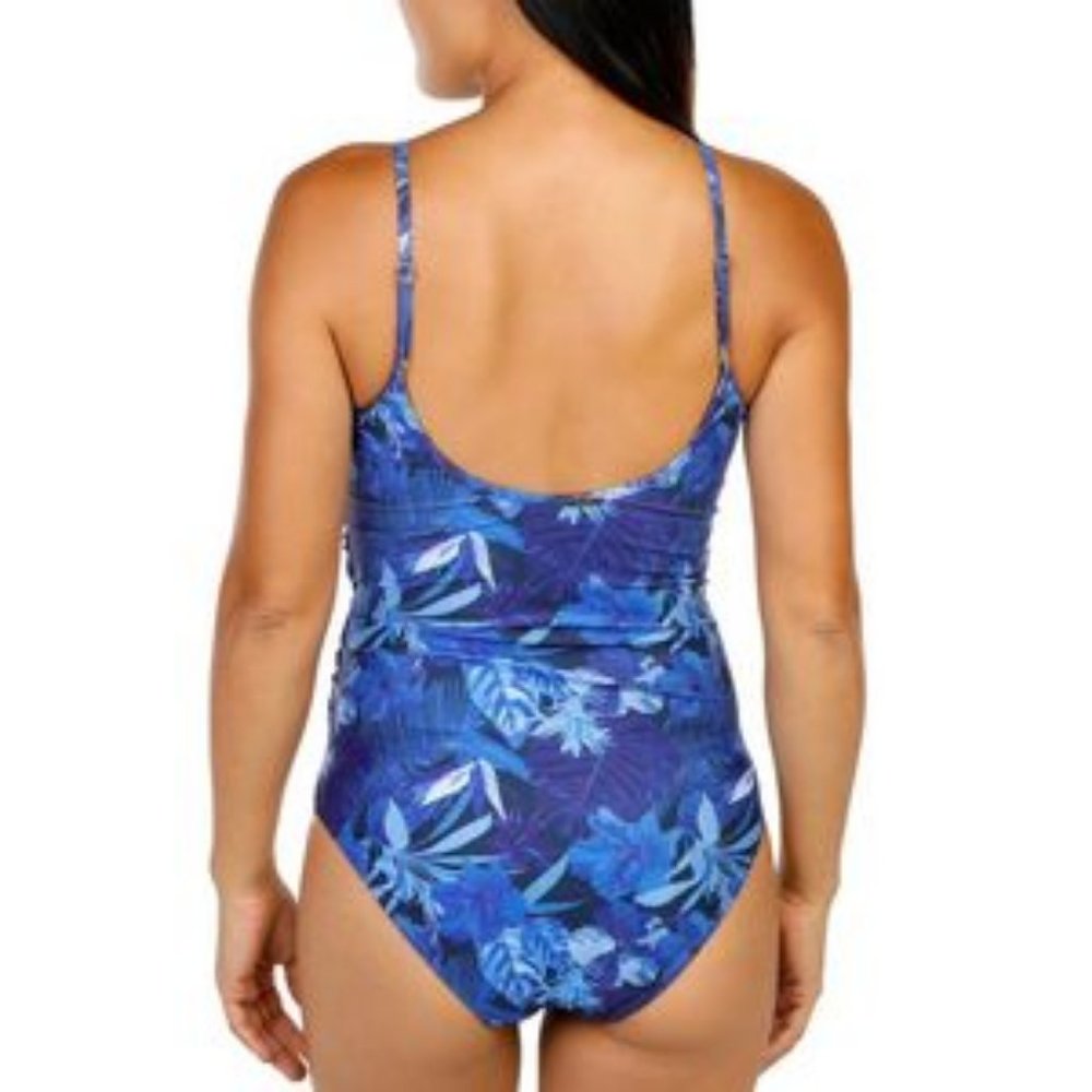 Nicole Miller One Piece Swimsuit Floral Blue Women's Various sizes NEW/NWT - Picture 3 of 10